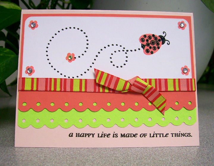 This card&#039;s color scheme came from the ribbon that I found in the $1 bin at Michaels....