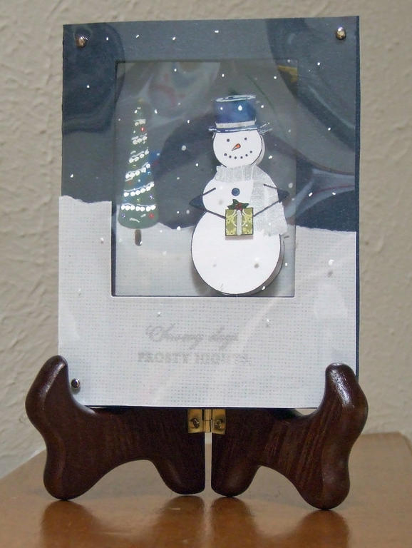 A window card using transparencies and Made of Snow stamp set