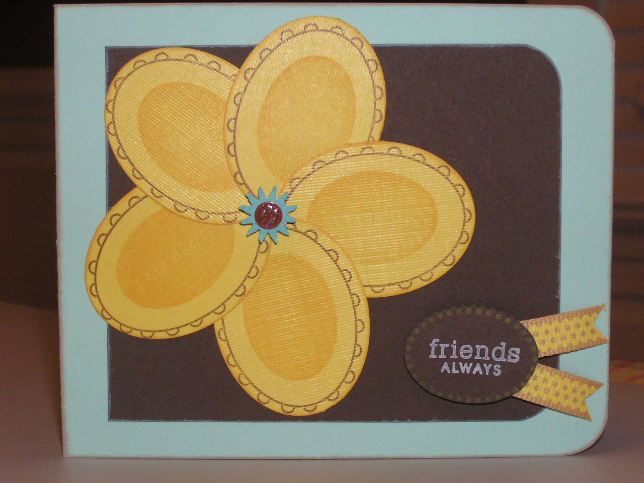 Friends Always "plumeria" using Borders and Corners Oval