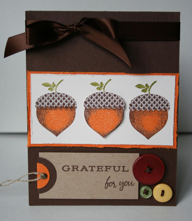 You can find more details about this card on this post~<br />
Acorn card<br />
Stamps: First...