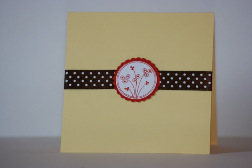 this is the front of my very simple thank you card using the anniversary set simple little...