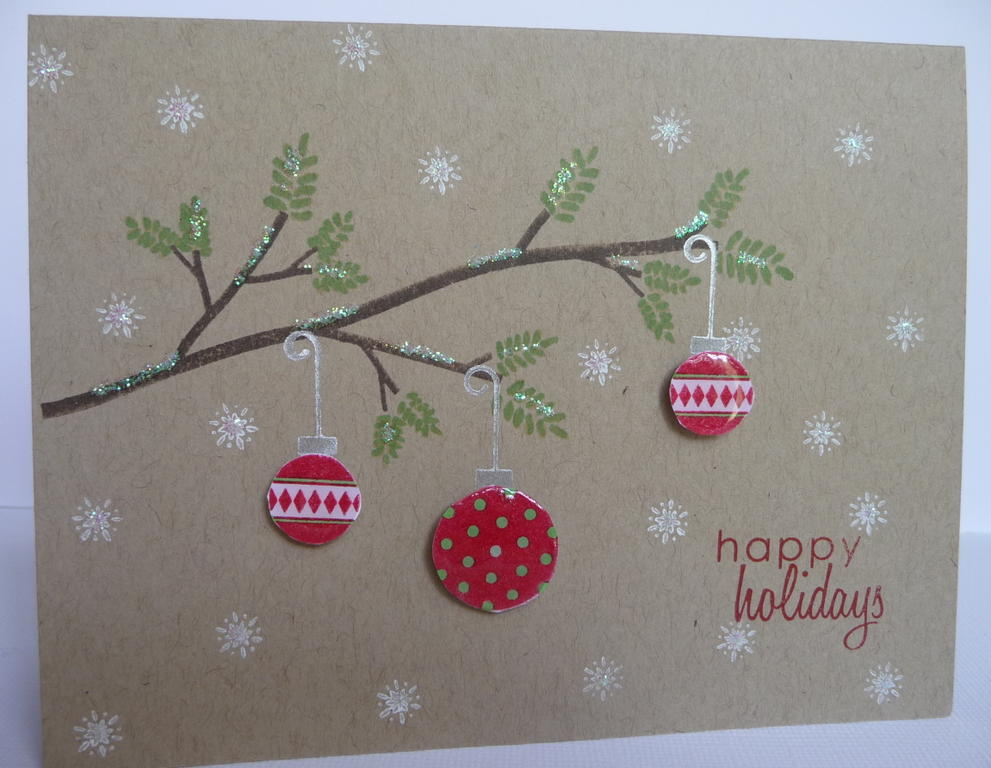 Take a Bough set.  The ornaments are stamped with pure poppy and then I poured glossy accents on...