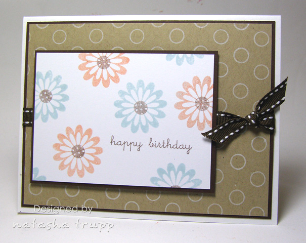 Just enjoying this layout, with the mix of white dots on kraft paper and brightly coloured flowers!