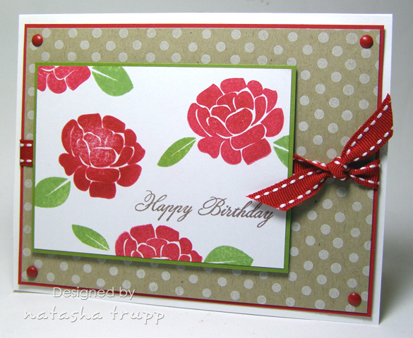 Just enjoying this layout, with the mix of white dots on kraft paper and brightly coloured flowers!