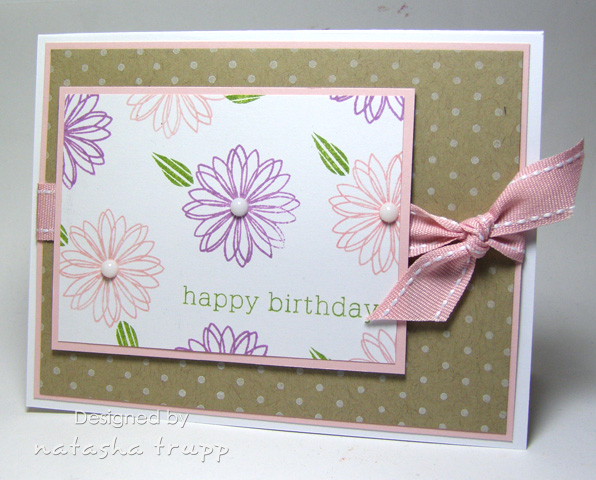 Just enjoying this layout, with the mix of white dots on kraft paper and brightly coloured flowers!
