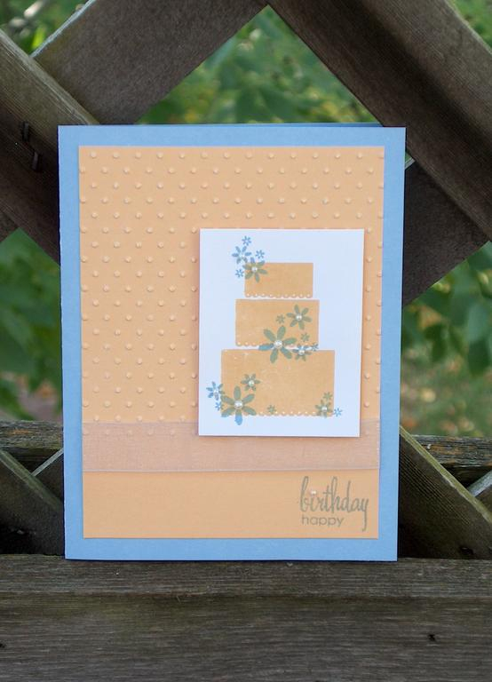Piece of Cake stamp set used with CTMH CardStock and Ink in Creme Brulee &amp; Lilac Mist,...