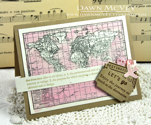 Paper: rustic cream, kraft<br />
Stamps: World Map, Destination<br />
Ink: Palette noir, dark...