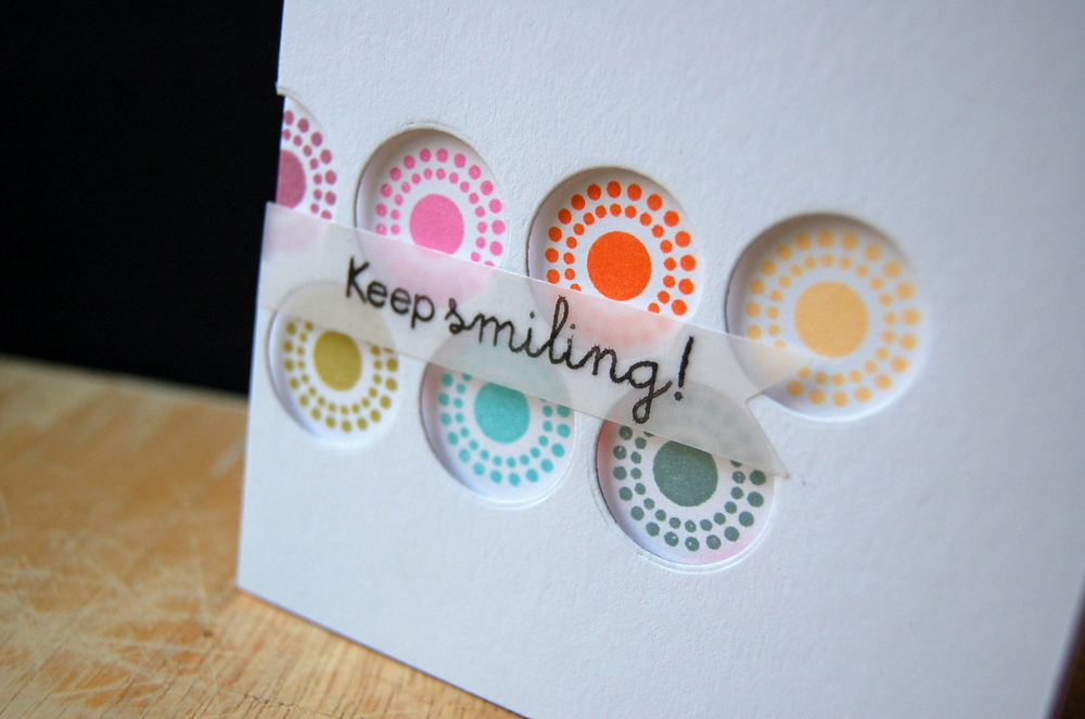 Cardstock: white<br />
Specialty paper: vellum<br />
Stamps: Heart-2-Heart #12, Polka Dot...