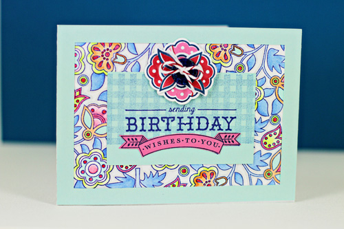Stamps: Fancy Folk Art, BB: Gingham<br />
Cardstock: Aqua Mist<br />
Dies: Fancy Folk Art...