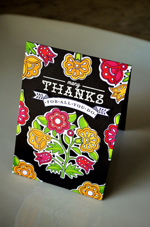 {Many Thanks} card<br />
 <br />
Stamps - Fancy Folk Art<br />
Die - Fancy Folk Art<br />
CS...