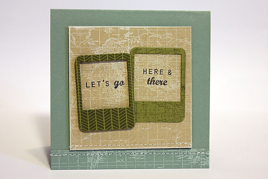 size: 4 1/4&quot; x 4 1/4&quot;<br />
<br />
stamps: World Map, Destination, Framed Out #12<br...