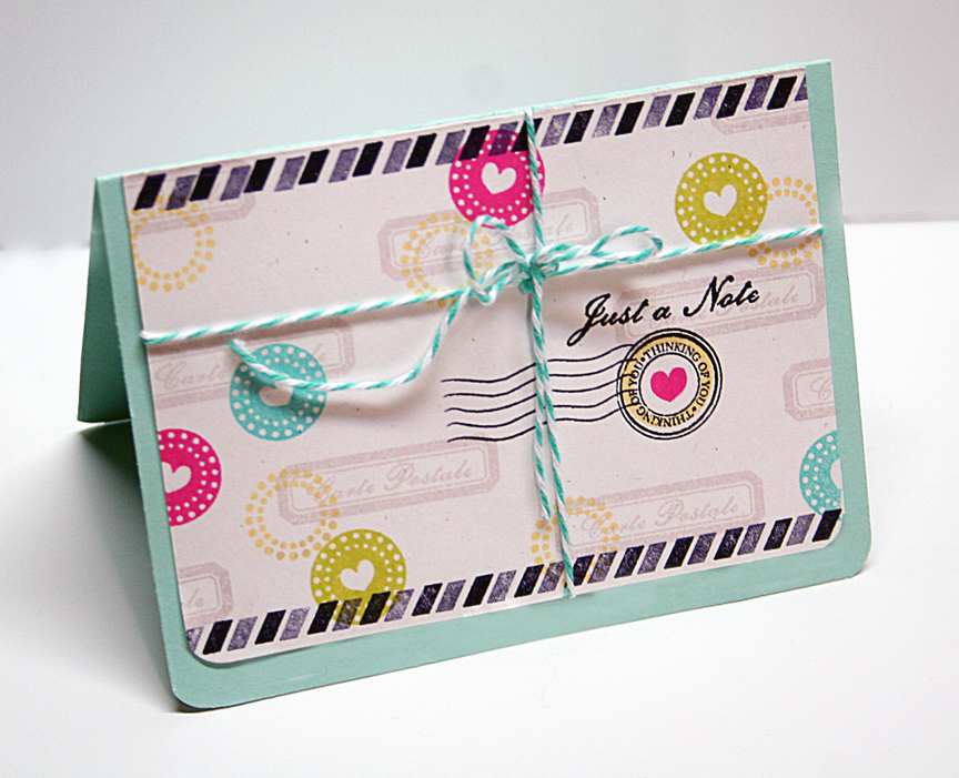 STAMPS: Heart-2-Heart #12, Postmarks<br />
INK: Soft Stone, Harvest Gold, Raspberry Fizz,...