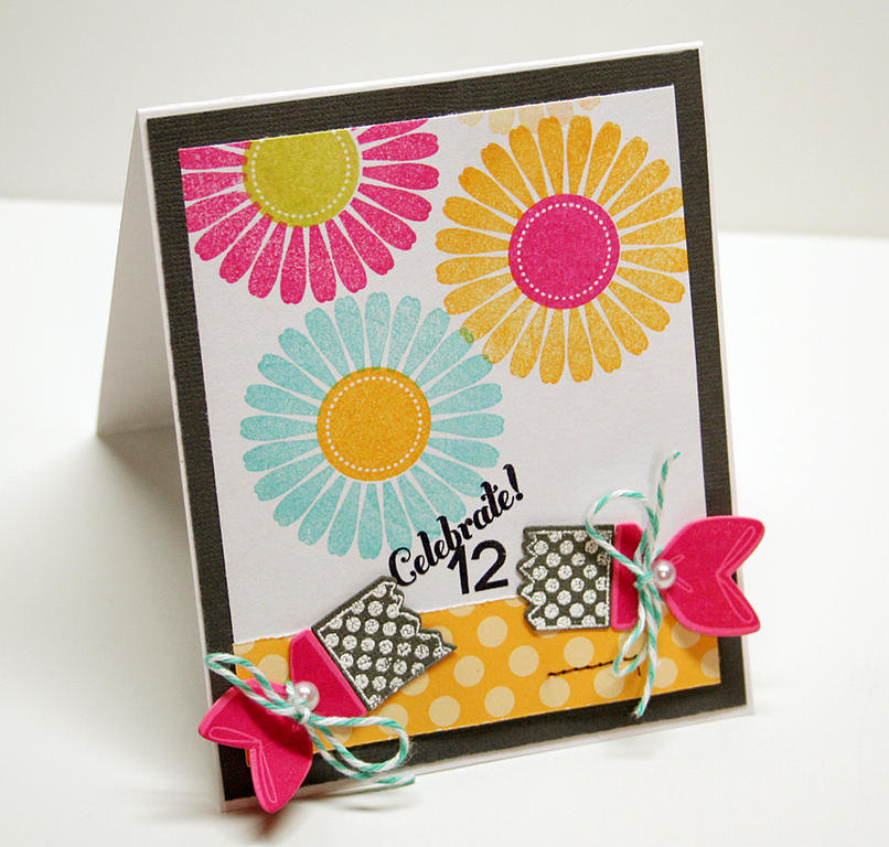 STAMPS: Number Time Trio, Party Poppers, Rosie Posie<br />
INK: Fresh Snow, True Black,...