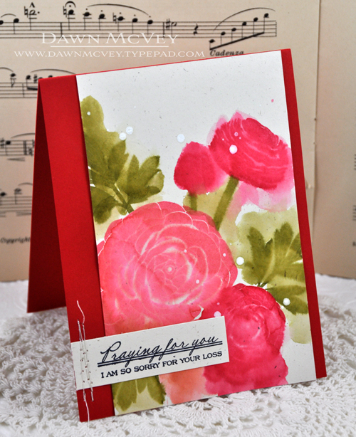 Paper: rustic cream, pure poppy<br />
Stamps: Cutting Garden<br />
Ink: pure poppy, berry...