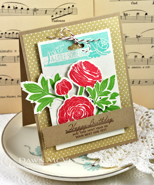 Paper: rustic cream, kraft, fine linen pattern pack<br />
Stamps: Boutique Accessories, Cutting...