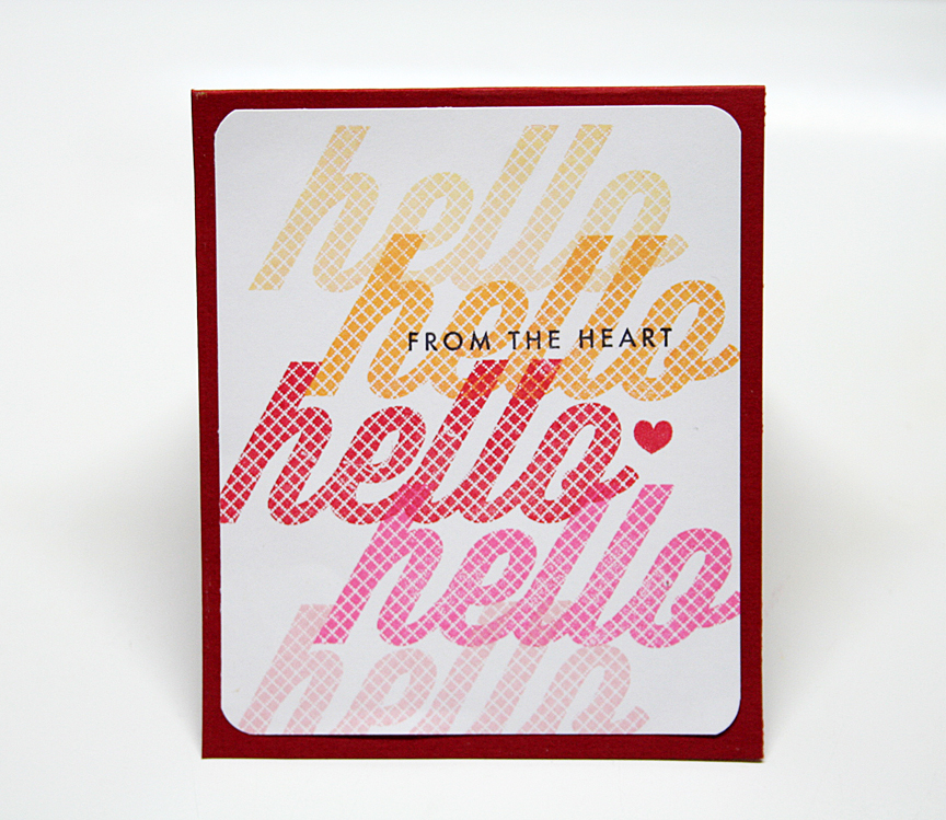 STAMPS: Wonderful Words: Hello<br />
INK: Harvest Gold, Summer Sunrise, Pure Poppy, Raspberry...