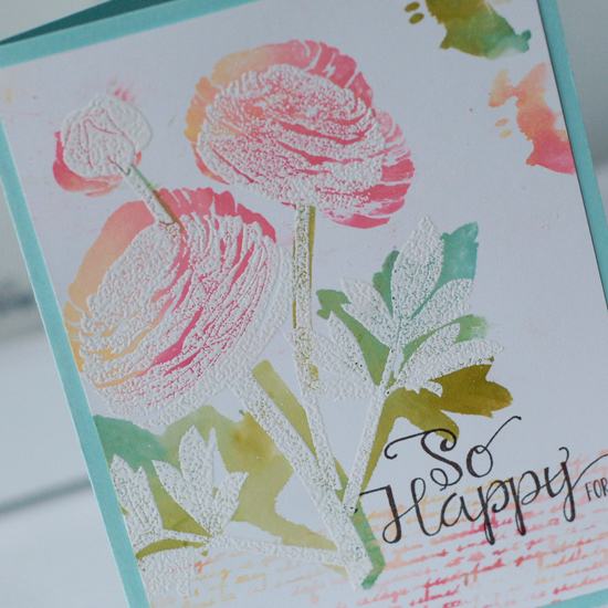 stamps: cutting garden, mini blooms, bb: text style<br />
ink:  smokey shadow, aqua mist,...