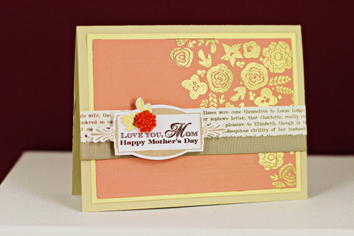 Stamps: Boutique Borders #1, Mini Blooms<br />
Cardstock: Melon Berry, Fine Linen, Shimmer...
