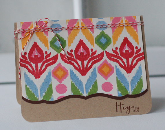 stamps: irresistibly ikat<br />
ink:  hibiscus, summer sunrise, new leaf, blueberry sky, pure...