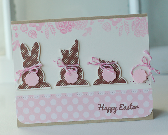 stamps:  polka dot parade #1, mini blooms<br />
ink:  dark chocolate, hibiscus burst<br />...