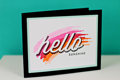 Stamps: Wonderful Words #1, Watercolor Wonder<br />
Cardstock: Aqua Mist, True Black,...