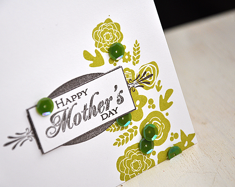 Stamps: Mini Blooms &amp; Boutique Borders: Mother<br />
Ink: Simply Chartreuse &amp; Smokey...