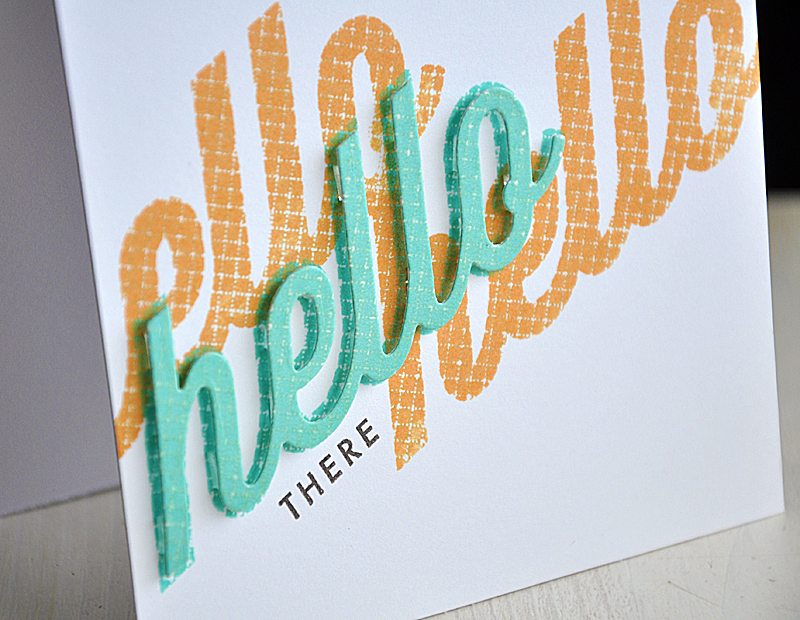 Stamps: Wonderful Words: Hello<br />
Ink: Smokey Shadow, Hero Arts Soft Apricot and Tide Pool...