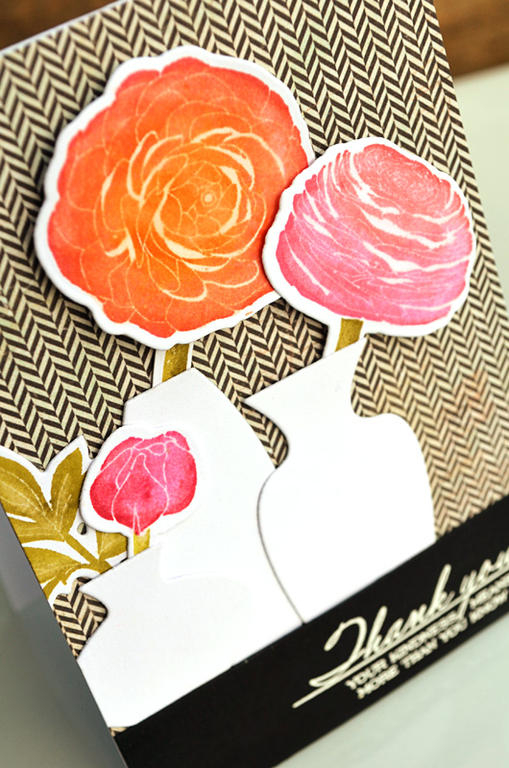 {Modern Thank You} card<br />
<br />
Stamps - Cutting Garden<br />
CS - White, Black<br />...