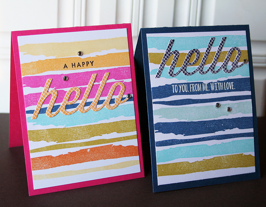 STAMPS: Wonderful Words: Hello, Watercolor Wonder, Mini Blooms<br />
INK: Aqua Mist, Simply...