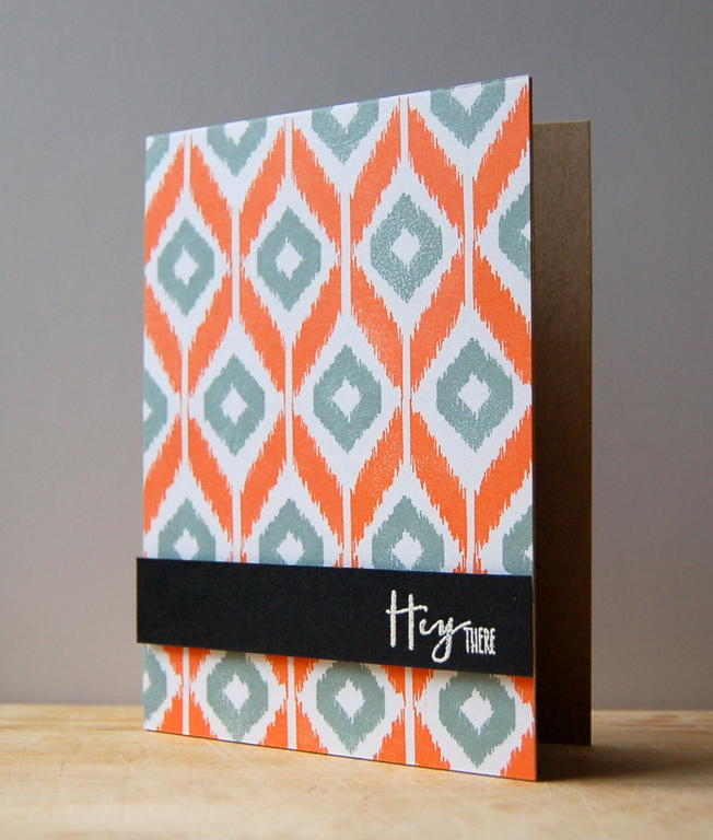 Cardstock: white, black<br />
Stamps: Irresistably Ikat<br />
Ink: orange zest, ocean tides,...