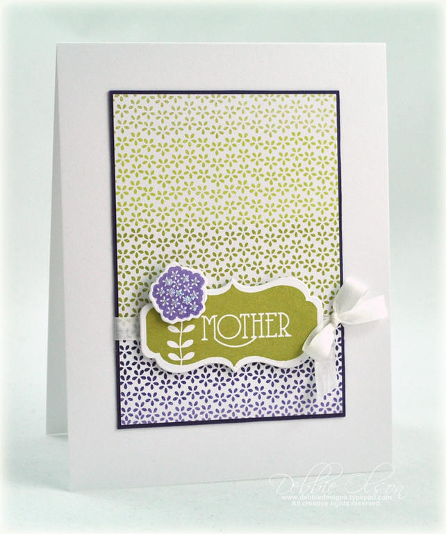 Stamps: My Mother My Friend<br />
Cardstock: Stampers Select White, Royal Velvet<br />
Ink...