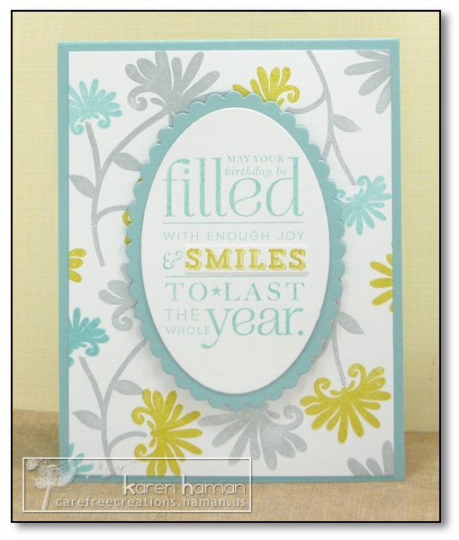 Supplies<br />
Stamps: Spiral Bouquet, Stylish Sentiments-Birthday (PTI);<br />
Ink/Card...