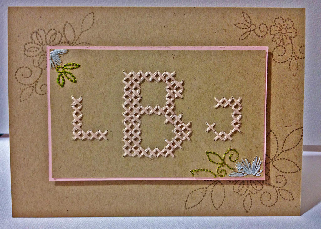 Monograms have me stumped. Really. I made this wedding card for my SIL sister. <br />
I...
