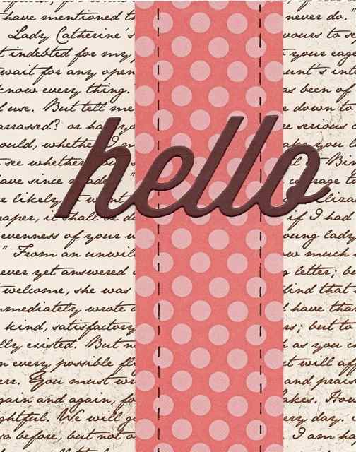 Wonderful Words Hello die, Simply Jane paper, Melon berry pattern pack<br />
For more info see...
