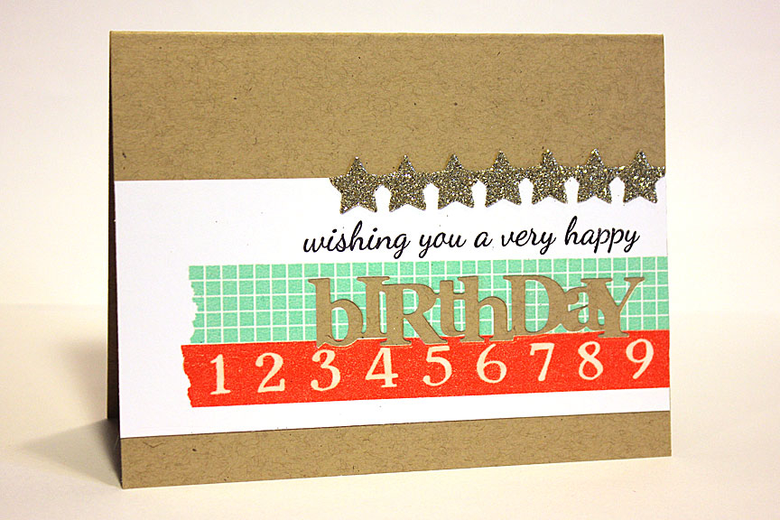 size: 5 1/2&quot; x 4 1/4&quot;<br />
<br />
stamps: Wonderful Words: Birthday<br />
<br />...