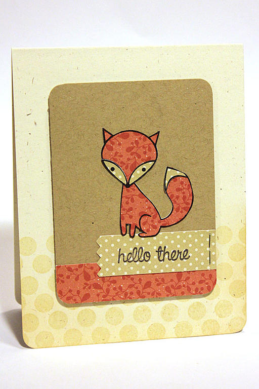 size: 4 1/4&quot; x 5 1/2&quot;<br />
<br />
stamps: Hello, Foxy, Polka Dot Basics II<br />...