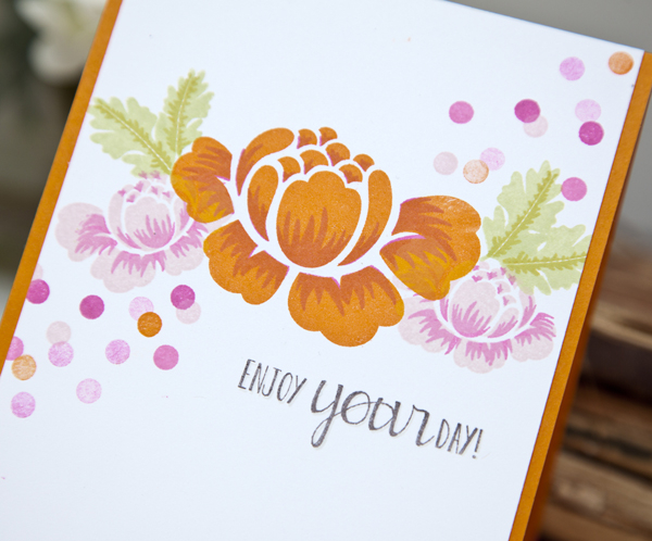 Supplies<br />
<br />
Stamps: Rosie Posie, Rosie Posie Step 2, Mini Blooms<br />
Inks: Orange...