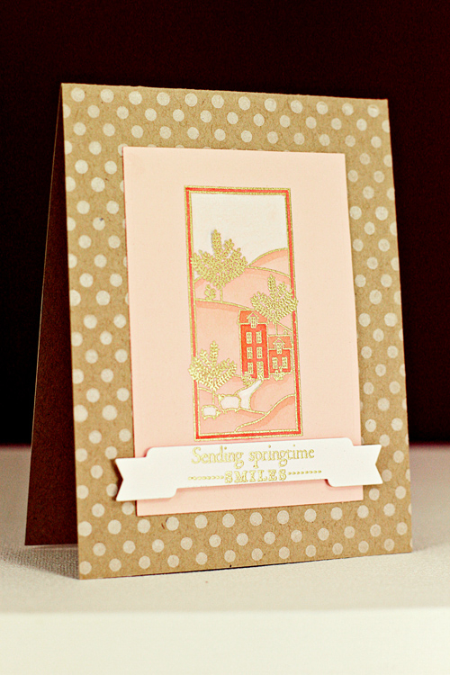 Stamps: Spring Hills, Polka Dot Basics<br />
Cardstock: Kraft, Soft Blush<br />
Ink: Fresh...