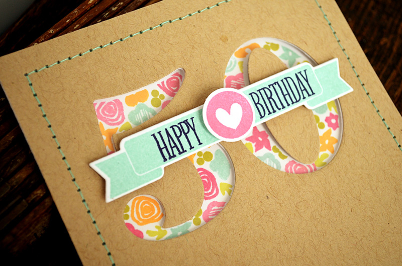 {Happy Birthday} card<br />
<br />
Stamps - Bountiful Banners, Mini Blooms, Fabulous Frames<br...