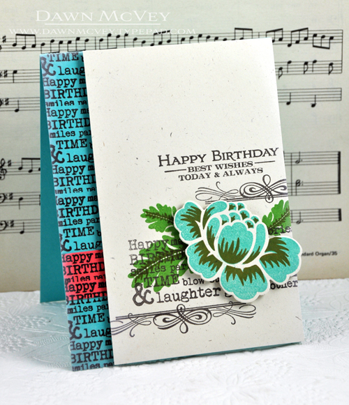 Paper: rustic cream, hawaiian shores, berry sorbet<br />
Stamps: Boutique Borders: Birthday,...