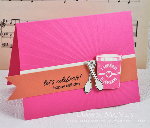 Paper: hibiscus burst, melon berry, rustic cream<br />
Stamps: Comfort Food, Comfort Food...