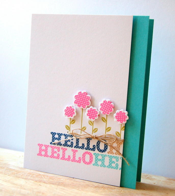 Cardstock: white, hawaiian shores<br />
Stamps: Polka Dot Parade #2<br />
Ink: enchanted...