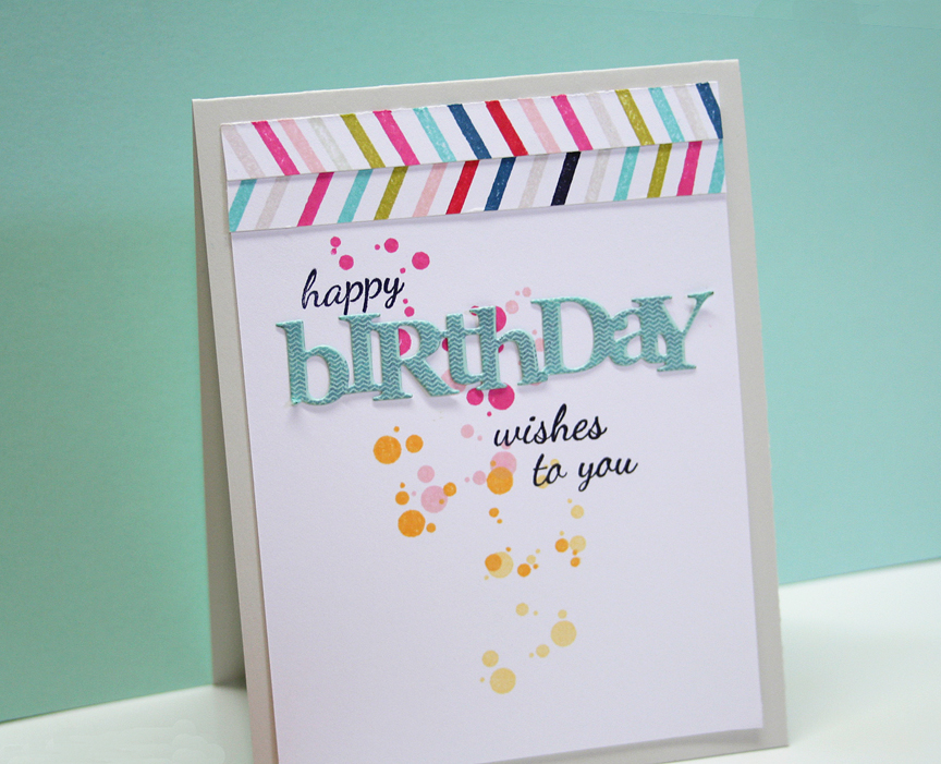 STAMPS: Wonderful Words: Birthday, Birthday Style, Background Basics: Super Stripes<br />
INK:...