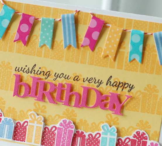 stamps:  wonderful words: birthday, bb: birthday fun<br />
ink:  summer sunrise, raspberry...