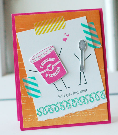 stamps:  comfort food and additions, whale wishes (tiny hearts)<br />
ink:  raspberry fizz,...