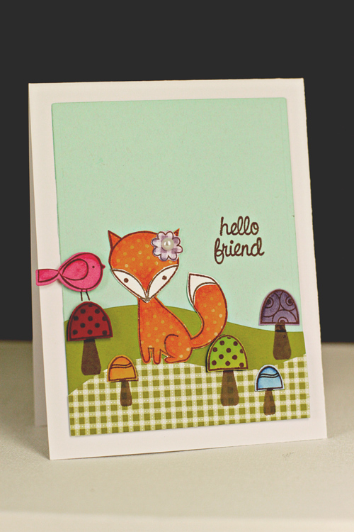 Stamps: Foxy Friend, Itty Bitty Birdie, What&#039;s Up, Kiddo, Polka Dot Parade #2<br />...
