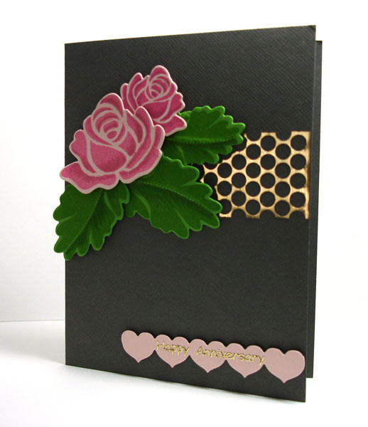 Roses and Sequin Waste<br />
I used Rosie Posie stamps and dies. Shading was done with Copics....