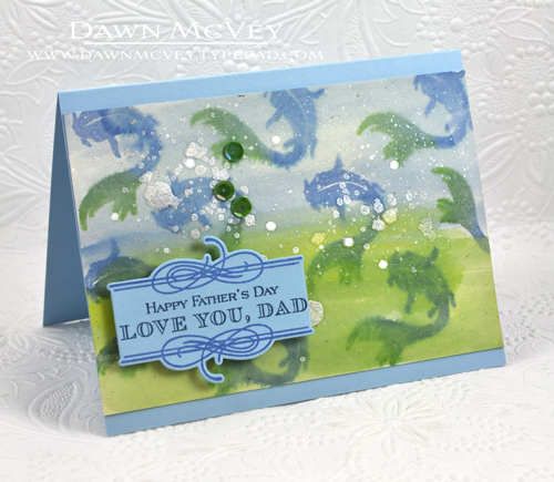 Paper: rustic cream, spring rain<br />
Stamps: Boutique Borders: Father, Masculine Motifs<br />...