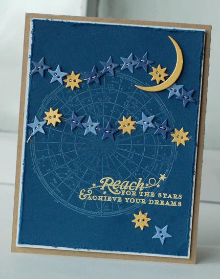 Stamps:  Star Gazer Additions<br />
Ink:  Fresh Snow, Versamark<br />
Cardstock:  Enchanted...