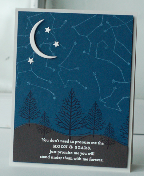 Stamps:  Star Gazer, Masculine Motifs<br />
Ink:  Fresh Snow, True Black, Versamark<br />...